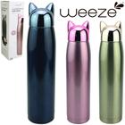 Garrafa termica de inox gato cyber cat com parede dupla + alca de silicone weeze 320ml