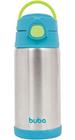 Garrafa Térmica Infantil Canudo Aço Inox 400 Ml Buba - Azul