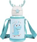 Garrafa Térmica Inox + Bolsa Infantil Trava Água Urso-Polar