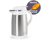 Garrafa Térmica Inox Camélia Branca 600Ml E Escova Termopro