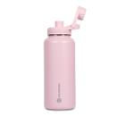 Garrafa Térmica Inox Goldentec 1000ml para bebidas quentes ou frias com tampa com bico e base emborrachada - Rosa Claro