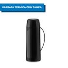 Garrafa Térmica Rosca 1L Preto Com Tampa Invicta / Preto