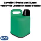 Garrafão Térmico Mor 5 Litros Verde Vida Conserva 6 Horas Bebidas