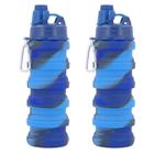 Garrafas de água dobráveis YCTMALL 500mL (pacote com 2) Blue Camouflage