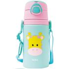 Garrafinha de aluminio animal fun girafa 400ml - buba