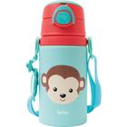 Garrafinha De Alumínio Canudo Animal Fun 400ml Buba