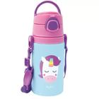 Garrafinha De Alumínio Com Canudo Animal Fun Unicórnio 400ml 12117 - Buba