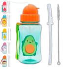 Garrafinha infantil 400 ml buba com canudo extra reposição retrátil silicone