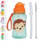 Garrafinha infantil 400 ml buba com canudo extra reposição retrátil silicone