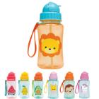 Garrafinha Infantil Animal Fun e Frutti com Canudo e Alça 400 ml Buba