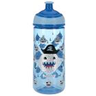 Garrafinha para Criança 18m+ Squeeze Infantil Menino Nûby 540ml Tubarão Divertido Azul com Glitter