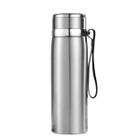 Garrafinha Térmica Aço Inox 800ml Água Gelada Quente C/ Vedação Academia Trilha Cor:Prateado