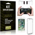 Gatilho Gamer Compatível Apple iPhone 8 Plus Gatilho + Capa Silicone + Película Vidro - Armyshield