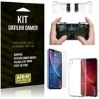 Gatilho Gamer Compatível Apple iPhone XR 6.1 Gatilho + Capa Silicone + Película Vidro - Armyshield