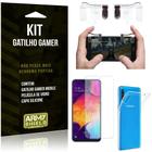 Gatilho Gamer Samsung Galaxy A50 Gatilho + Capa Silicone + Película Vidro - Armyshield