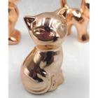 gatinho em Porcelana Rose Gold alto brilho para Decoração e Enfeite Casa e ambientes