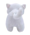 Gato Branco Olhos Fechados 26cm - Pelúcia - Taimes