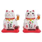 Gato da Sorte Japonês Acenando Maneki Neko Movido a Energia Solar 10cm