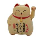 Gato da Sorte Maneki Neko Decorativo Movimenta a Mão 10cm