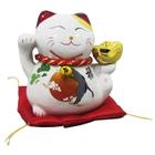 Gato da Sorte Porcelana Decorativa Maneki Neko Boa Fortuna 803