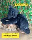 Gato Preto Deitado Pelúcia Realista Perfeito 40cm-Fizzy Toys