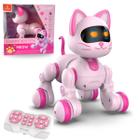 Gato Robô De Controle Remoto Infantil Rosa Com Led - Castela - CASTELA BRASIL