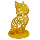 Gato Sentado 18 Cm Vazado 3D Enfeite Objeto Decorativo