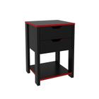 Gaveteiro Gamer 2 Gavetas 39,5x56x35,6 cm Preto/Vermelho