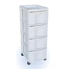 Gaveteiro grande branco com rodinhas e 4 gavetas - 600 - Agraplast