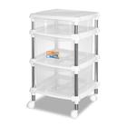 Gaveteiro Organizador com 3 Gavetas (2g E 1p)e Rodízios Branco N619 Niquelart