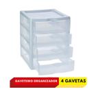 Gaveteiro Pequeno Com 4 Gavetas Branco - NitronPlast