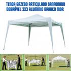 Gazebo Tenda Articulado Sanfonado X-Flex Dobrável 3X3 Metros Alumínio Branco Mor