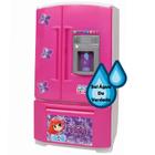 Geladeira Infantil De Brinquedo Rosa Grande Com Acessórios Sai Água