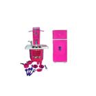 Geladeira Infantil Rosa 65 cm+ Cozinha Big Star