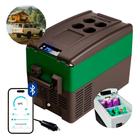 Geladeira Portátil P/Viagens 31 Litros 12v/24v Resfriar Verde C/Bluetooth