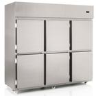 Geladeira/Refrigerador Comercial GRCS-6P - Aço Revestido com Película Tipo Inox 6 Portas 2181 L +1 a +7C Gelopar