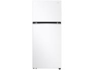 Geladeira LG Frost Free duplex na cor branca com design elegante e portas fechadas