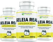 Geleia Real Liofilizada 150 mg 180 cápsulas 500mg 3 x 60 cápsulas - Floral Ervas Do Brasil