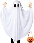 Ghost Costume Oskiner para crianças branco com bolsa de abóbora para Halloween