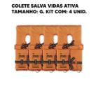 GIII Colete Salva Vidas Ativa 3 Canga Homologado Tam G Kit C/4