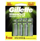 Gillette Mach3 Sensitive Carga Para Aparelho de Barbear Com 6