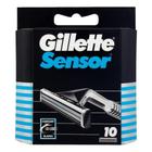 Gillette Sensor Lâmina De Barbear -10 Lâminas Recargas Refil