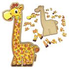 Girafa Alfabética Letras Colorido Quebra Cabeça De Madeira