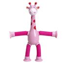 Girafa Pop It Tubo Led Brinquedo De Puxar Colorido Un. ROSA