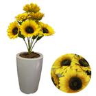 Girassol Artificial 7 Flores Com Vaso Cone Liso Completo - PlantaImport