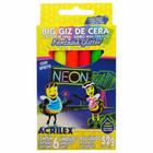 Giz De Cera 06 Cores Fantasia Glitter Neon Acrilex