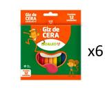 Giz de Cera 12 Cores Leo e Leo- Kit 6 caixas- 72un total - Lynx produções