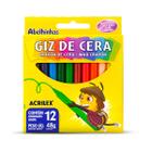 Giz de cera Acrilex escolar com 12 cores com 48g, abelhinhas