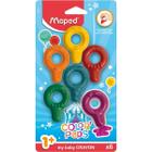 Giz De Cera Colorpeps Baby 6 Cores Infantil Carinhas Maped