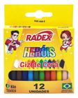 Giz De Cera Escolar Infantil Com 12 Cores Radex Heróis